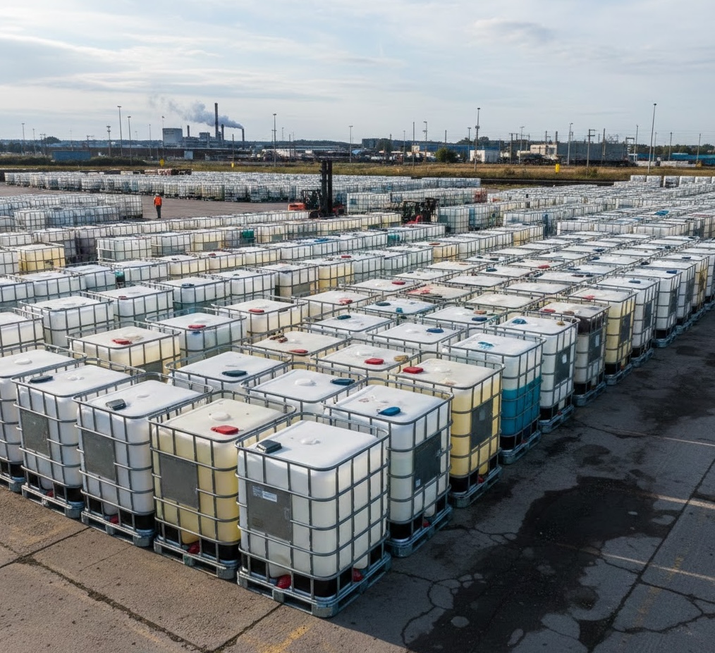 Outdoor IBC tote storage yard